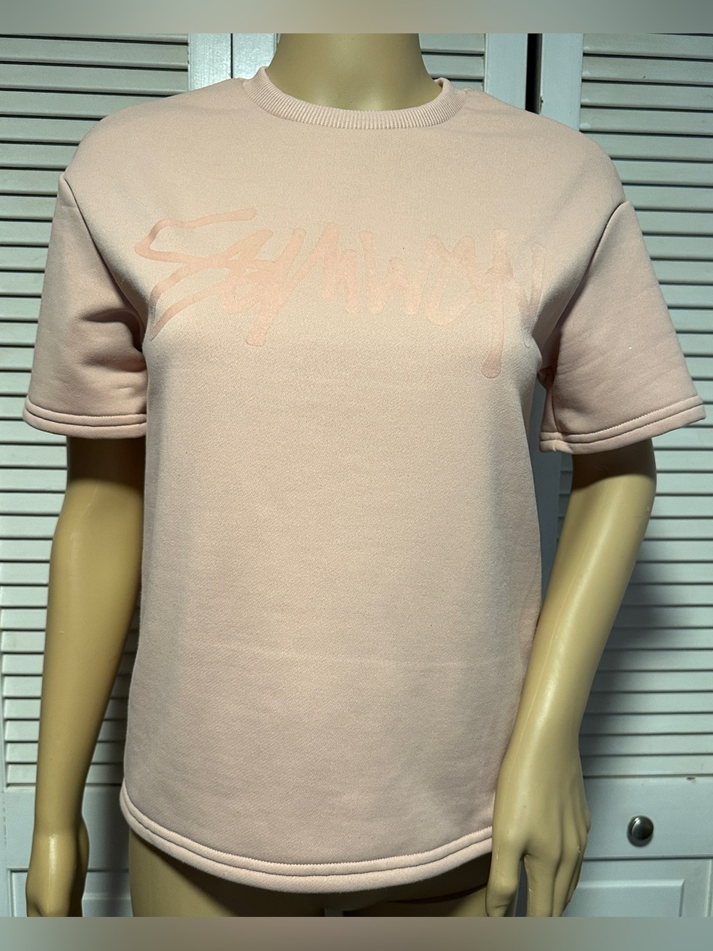 Sumwon Pink Fleece Short Sleeve Top S